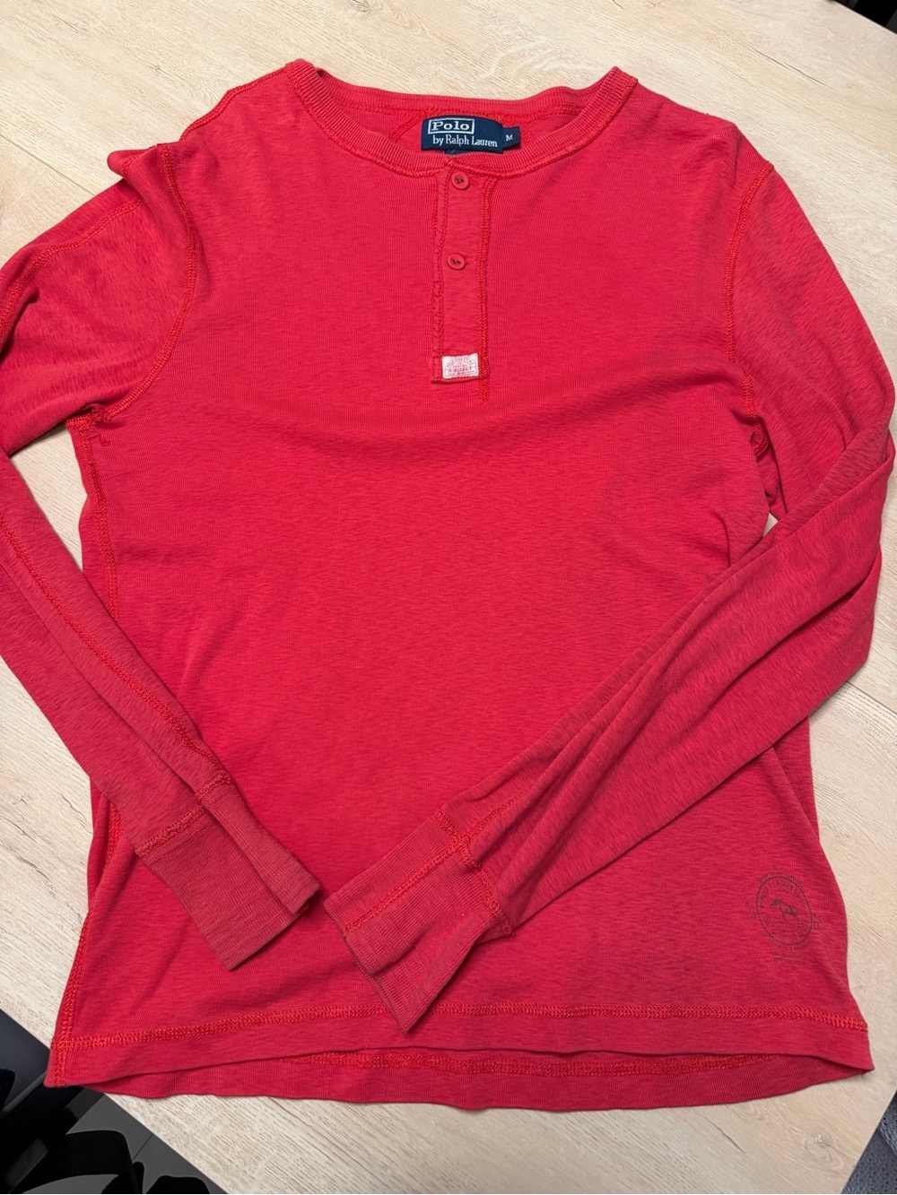 Polo by Ralph Lauren Red Long-Sleeve Henley Shirt